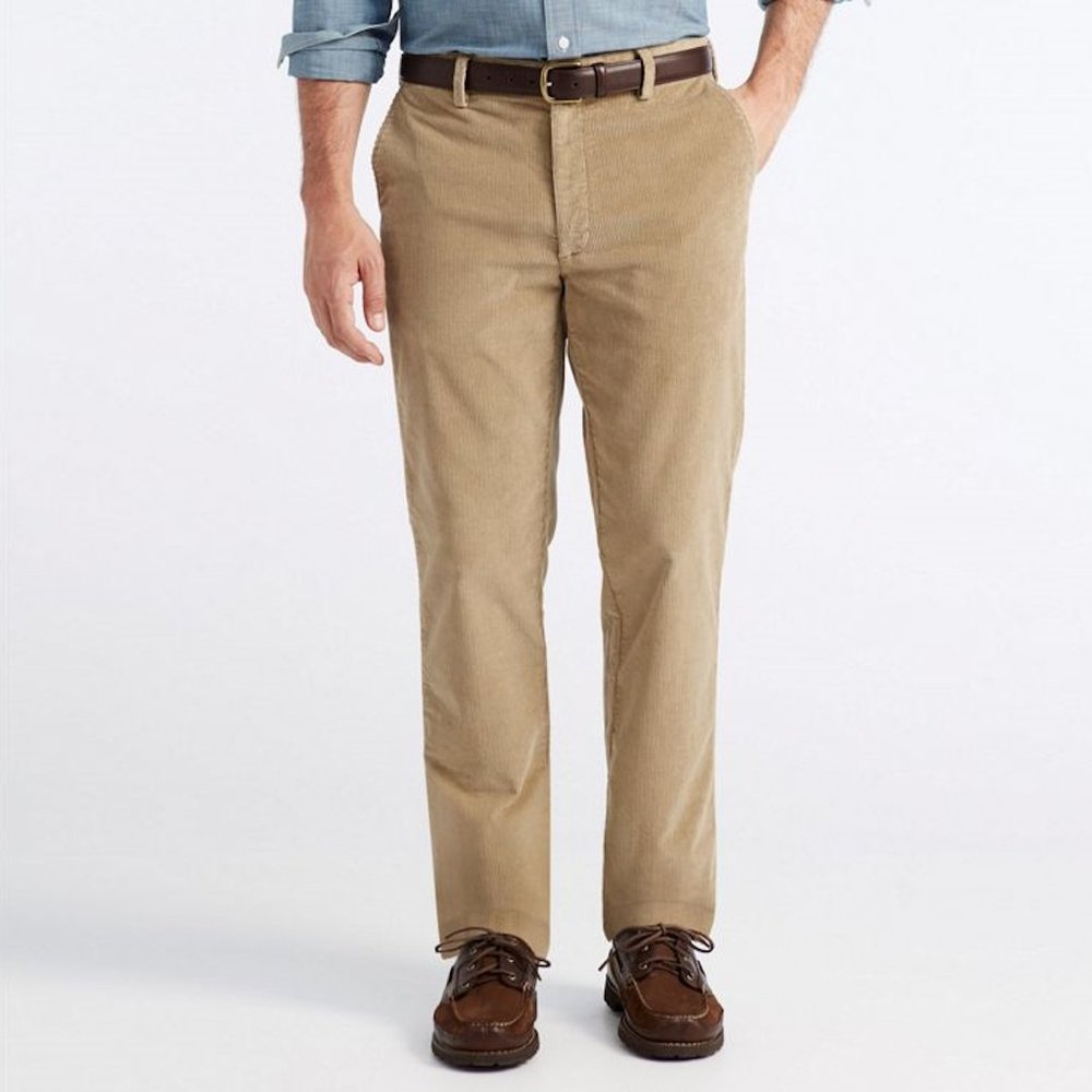 L.L. Bean Corduroy Pants Classic Fit Straight Leg Beige Cotton Mens Size 40x30